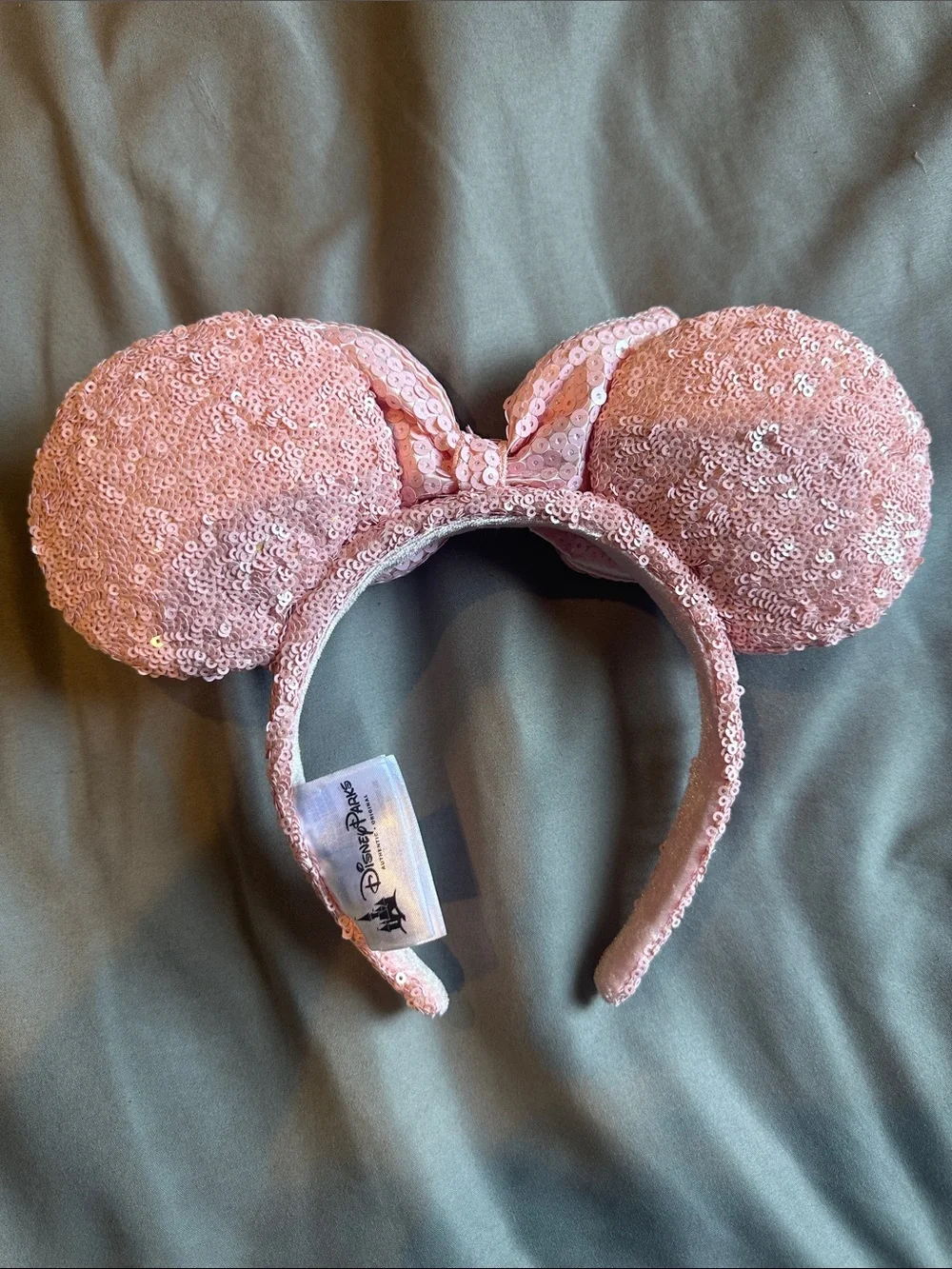 Disney Pink Sequin Minnie Ear Headband with Bow